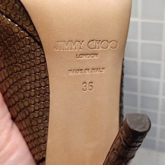 Jimmy Choo Elazer slingback peep toe sandals heels shoes - Picture 10 of 10